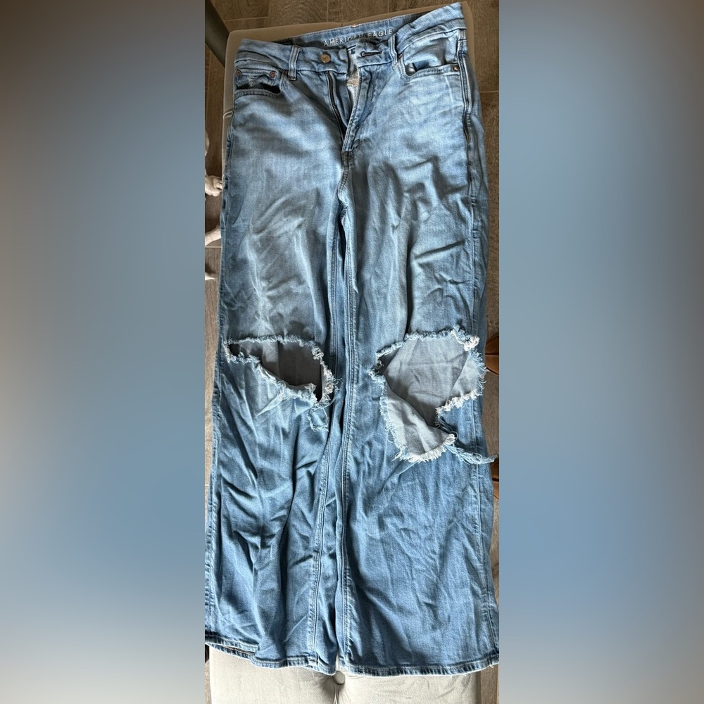 American Eagle Outfitters Light Blue Distressed Jeans